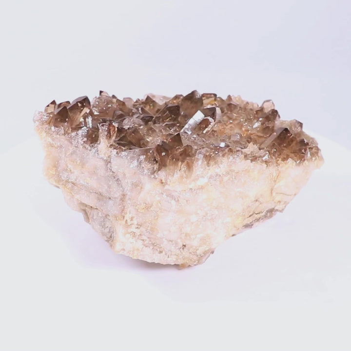 Cuarzo ahumado natural en racimo para conectar a tierra y dar claridad (9,4 lb)