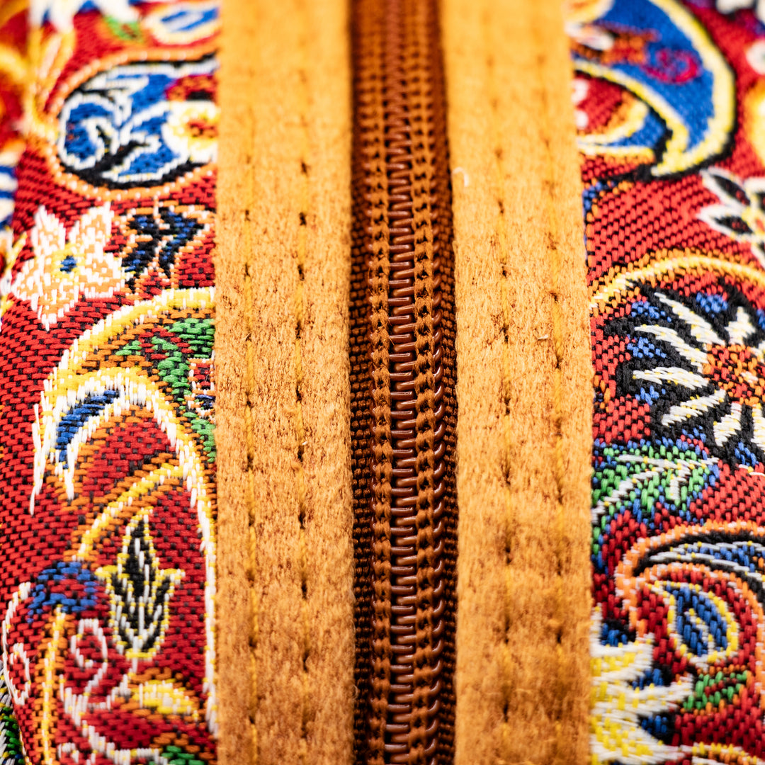 Authentic Turkish Round Paisley Handbags – Ivory Bloom, Crimson Vine, & Anatolian Jade
