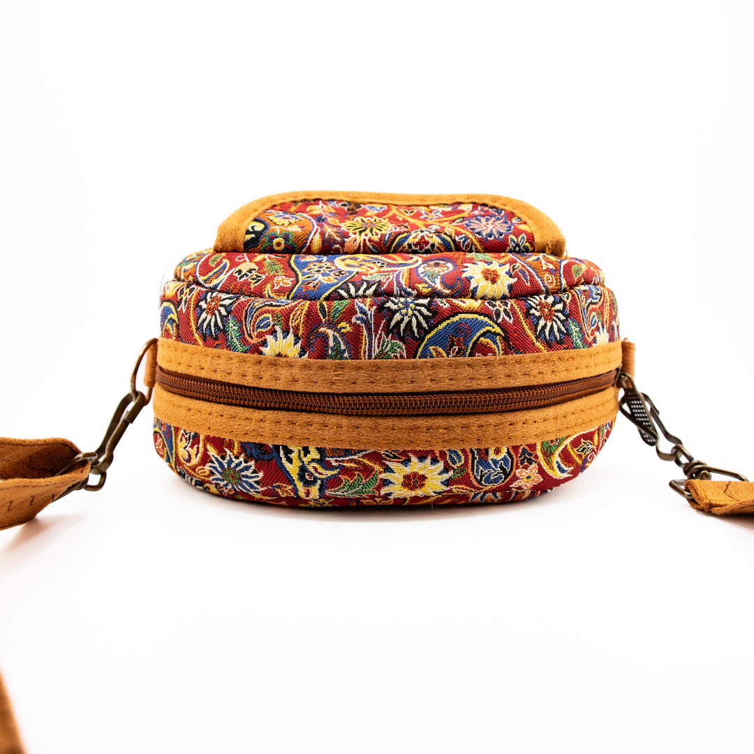 Authentic Turkish Round Paisley Handbags – Ivory Bloom, Crimson Vine, & Anatolian Jade