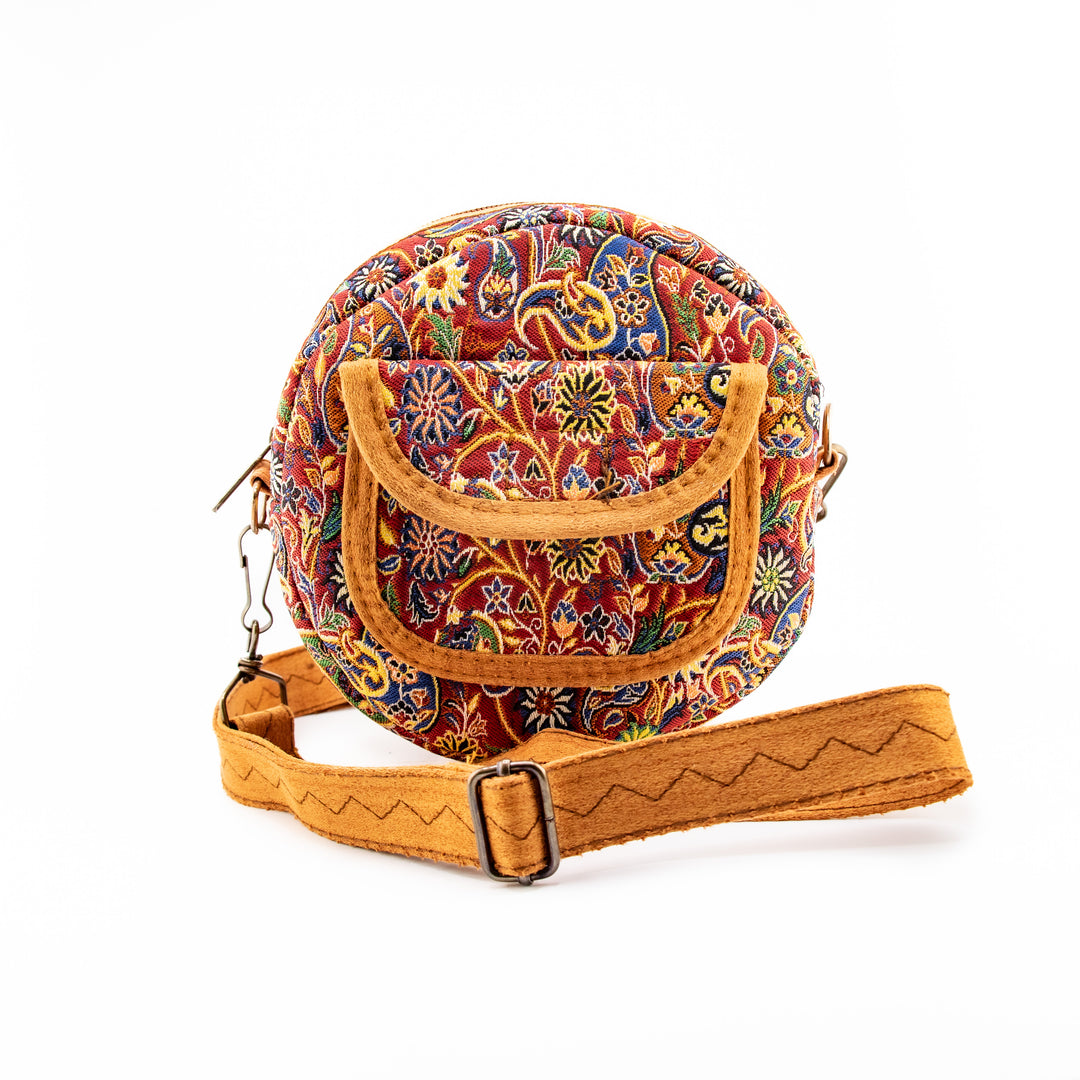 Authentic Turkish Round Paisley Handbags – Ivory Bloom, Crimson Vine, & Anatolian Jade