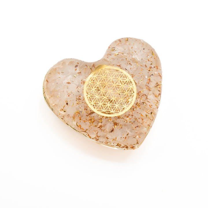 Rose Quartz Orgonite Heart – Love, Harmony & Energy Amplifier