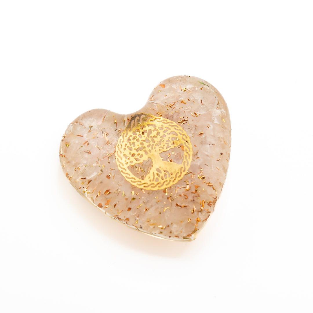 Rose Quartz Orgonite Heart – Love, Harmony & Energy Amplifier