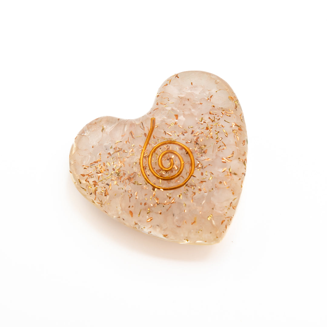 Rose Quartz Orgonite Heart – Love, Harmony & Energy Amplifier