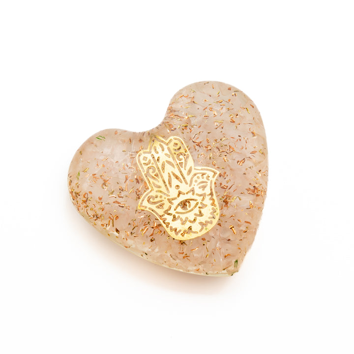 Rose Quartz Orgonite Heart – Love, Harmony & Energy Amplifier