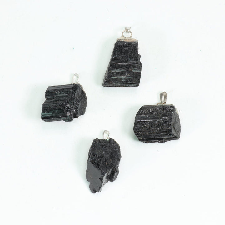 Handcrafted Natural Black Tourmaline Gemstone Pendant Necklace