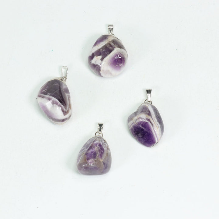 Handcrafted Natural Dream Amethyst Gemstone Pendant Necklace