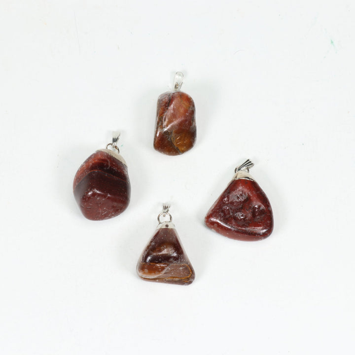 Handcrafted Natural Red Tiger Eye Gemstone Pendant Necklace