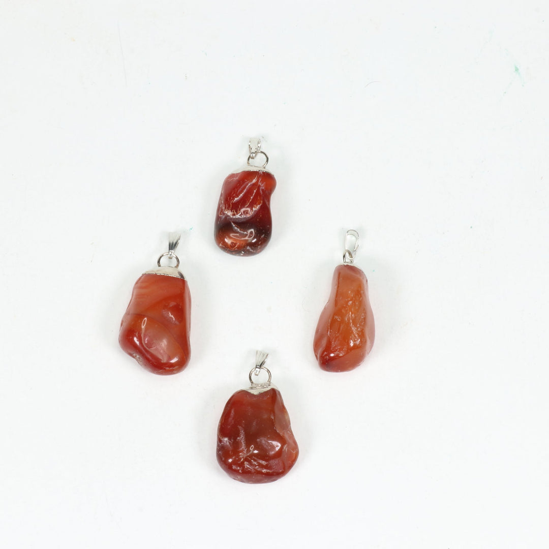 Handcrafted Natural Carnelian Gemstone Pendant Necklace