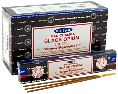 Satya Nag Champa Black Opium Incense Sticks 15 Grams Stoneage