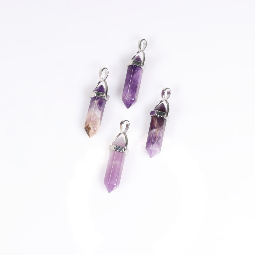 Handcrafted Natural Amethyst Point Pendant Necklace