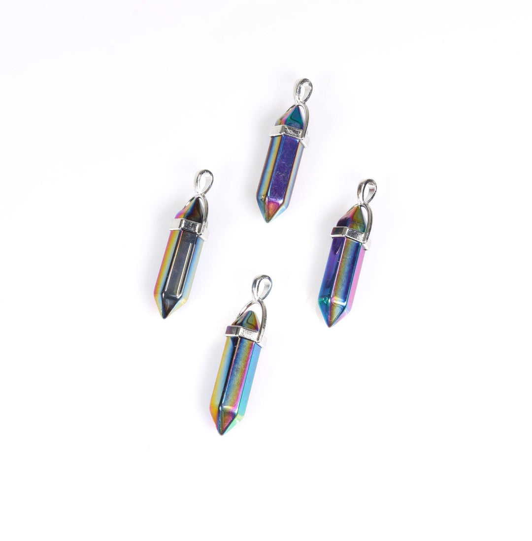 Handcrafted Synthetic Titanium Quartz Point Pendant Necklace