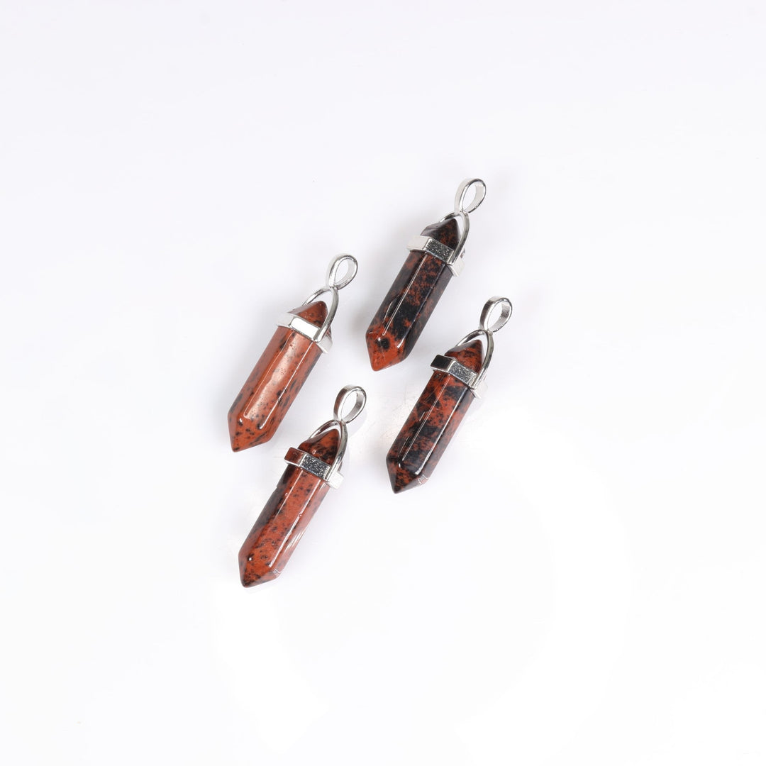 Handcrafted Natural Mahogany Obsidian Point Pendant Necklace