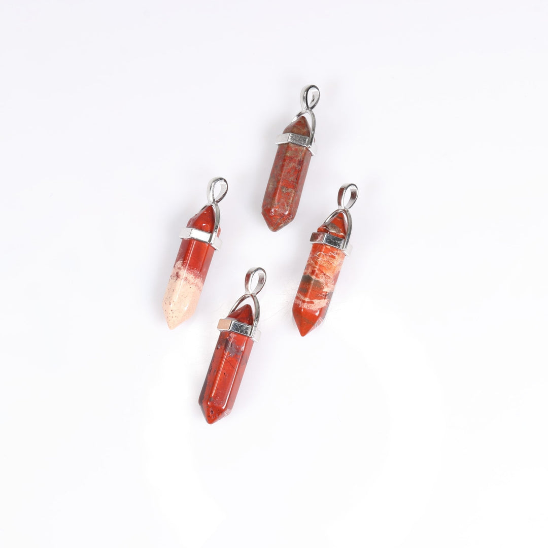 Handcrafted Natural Red Jasper Point Pendant Necklace