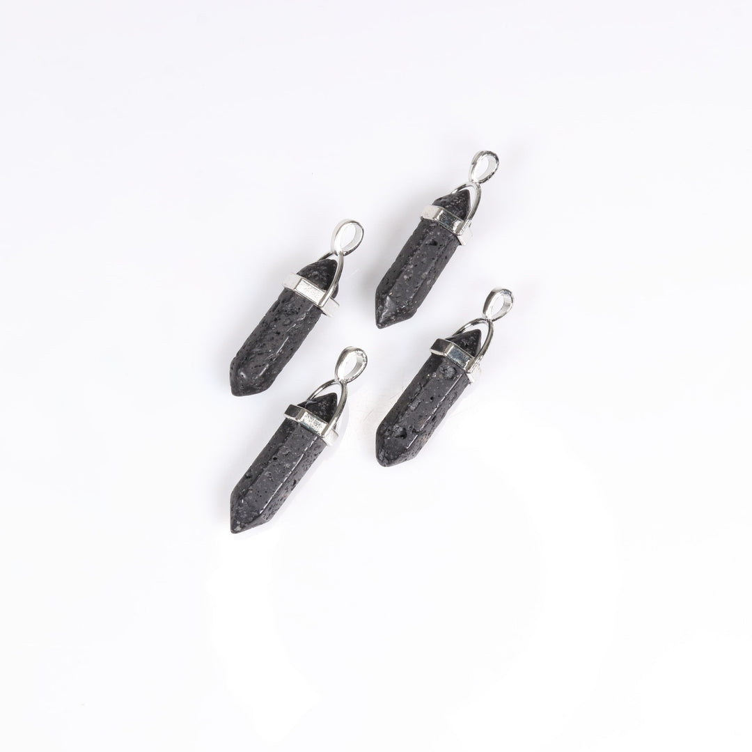 Handcrafted Natural Lava Stone Point Pendant Necklace