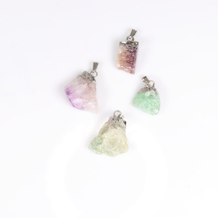 Handcrafted Natural Fluorite Gemstone Pendant Necklace