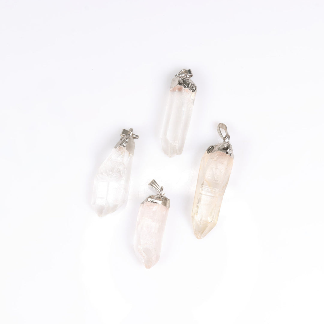 Handcrafted Natural Lemurian Quartz Gemstone Pendant Necklace