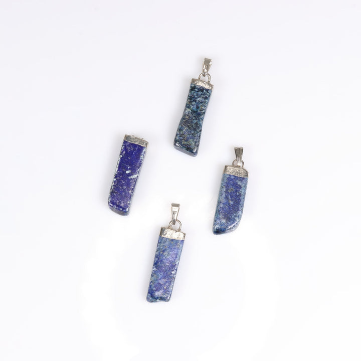 Handcrafted Natural Lapis Lazuli Slab Stick Pendant Necklace