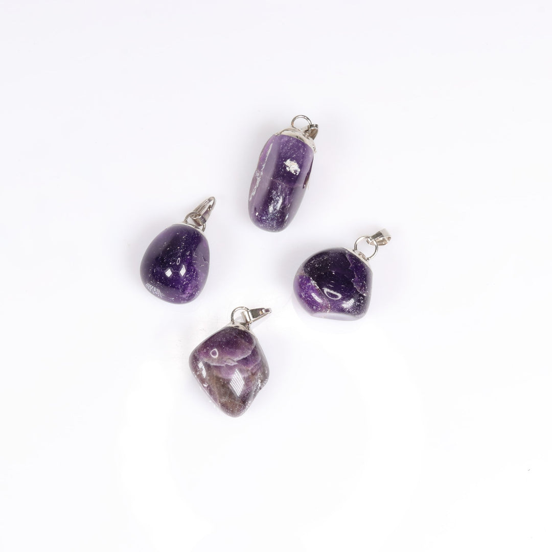 Handcrafted Natural Dream Amethyst Gemstone Pendant Necklace