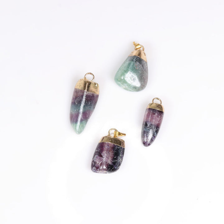 Handcrafted Natural Fluorite Gemstone Pendant Necklace