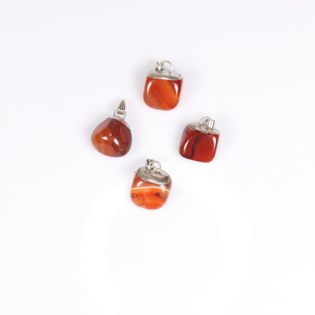 Handcrafted Natural Carnelian Gemstone Pendant Necklace