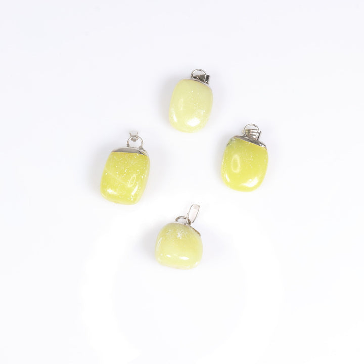 Handcrafted Natural Lemon Jade Gemstone Pendant Necklace