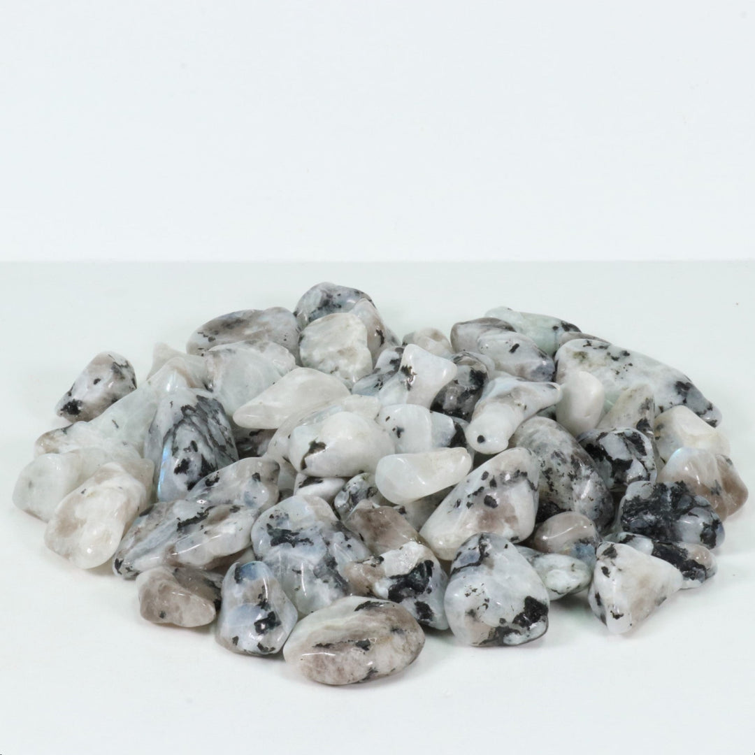 Natural Rainbow Moonstone Tumbled Polished Crystal Stones, 2-3 cm, Extra Quality