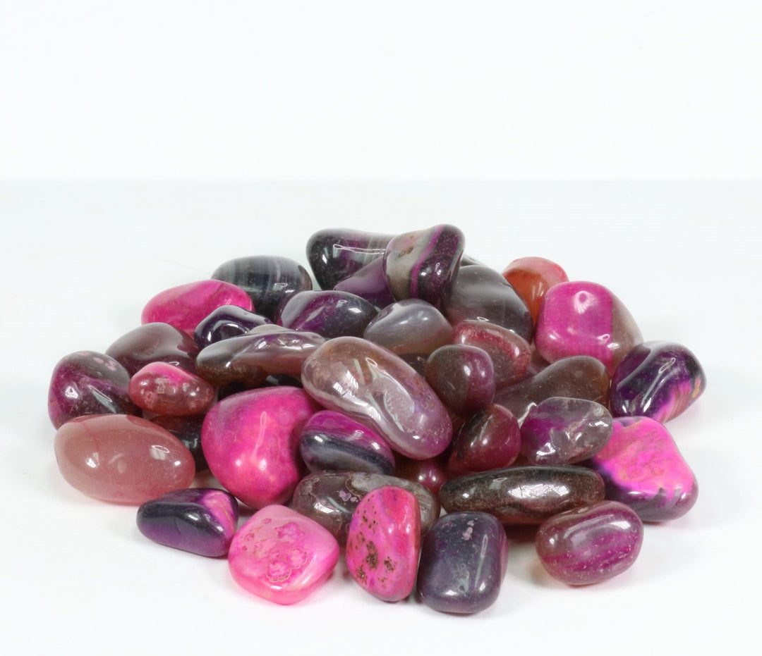 Natural Pink Agate Dyed Tumbled Polished Crystal Stones, 2-3 cm, B Quality