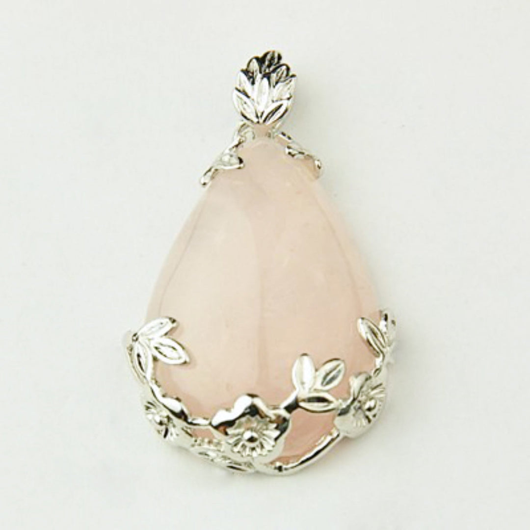 Handcrafted Natural Rose Quartz Teardrop Pendant - Love Attracting Gemstone Necklace